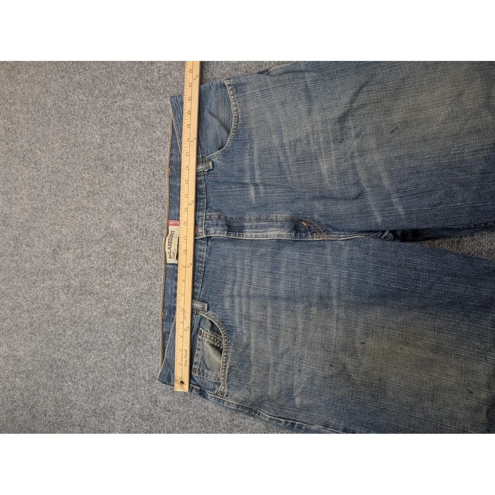 Levis 550 Jeans Mens 44x32 Blue Relaxed Fit Tapered Stained Workwear Denim Pants